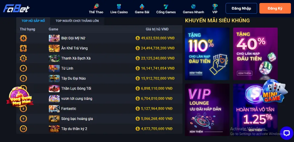 Chương trình VIP độc quyền của 95vn5